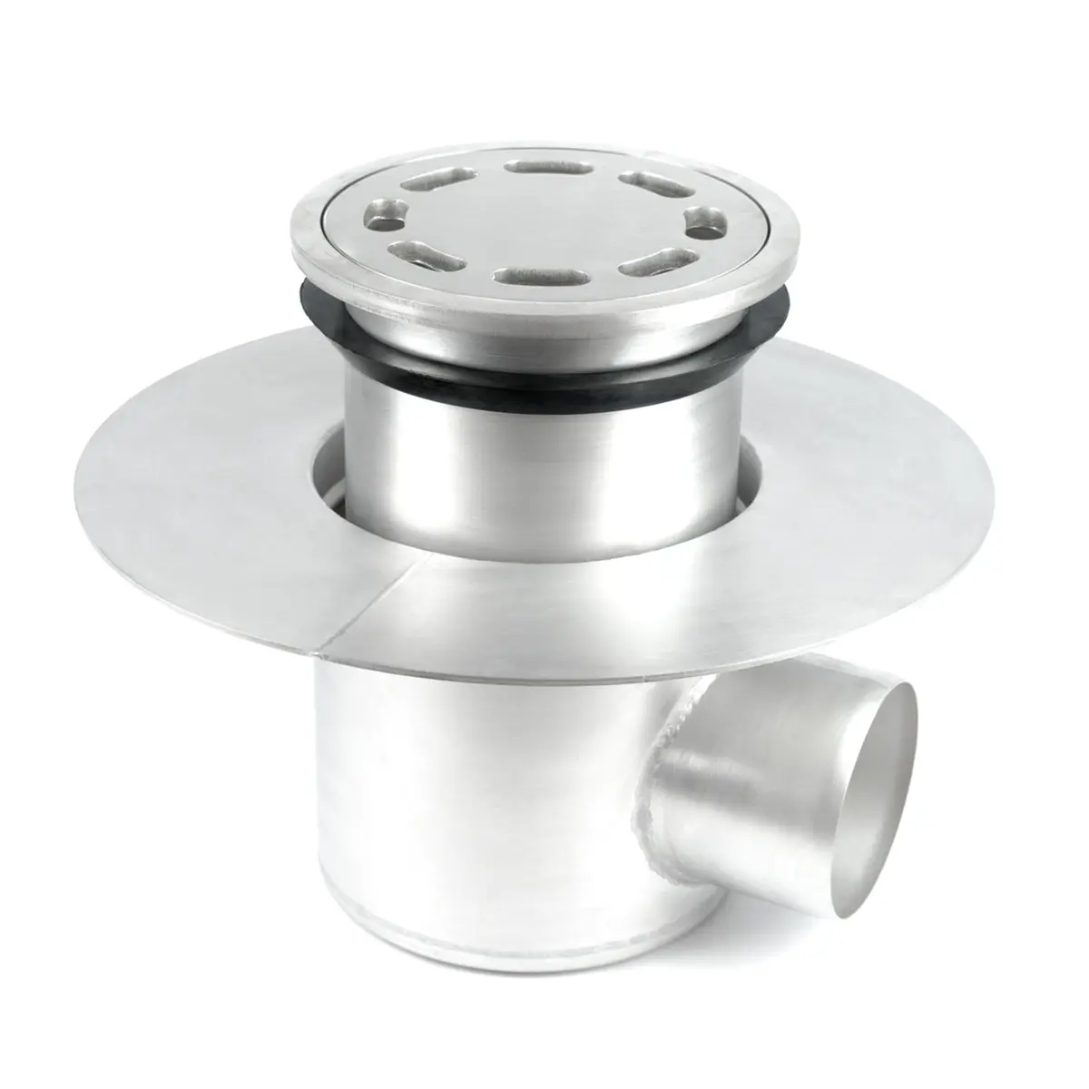 Kulatý boční vstup, dvoudílný, s perforovanou krycí deskou