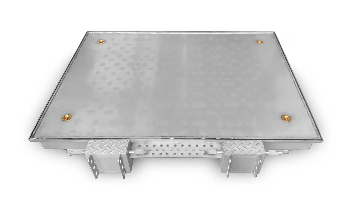 Nerezový poklop, profesionální, jednodílný s víkem pro vyplnění asfaltem nebo pryskyřicí