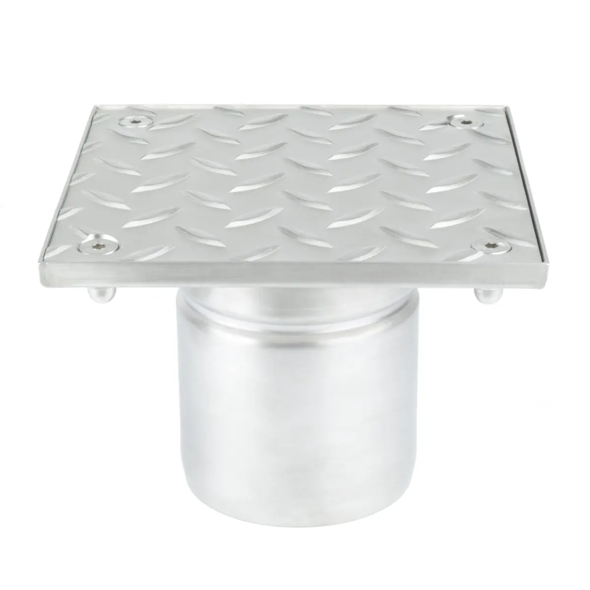 Vertikální nerezová revize s rýhovaným přišroubovaným krytem