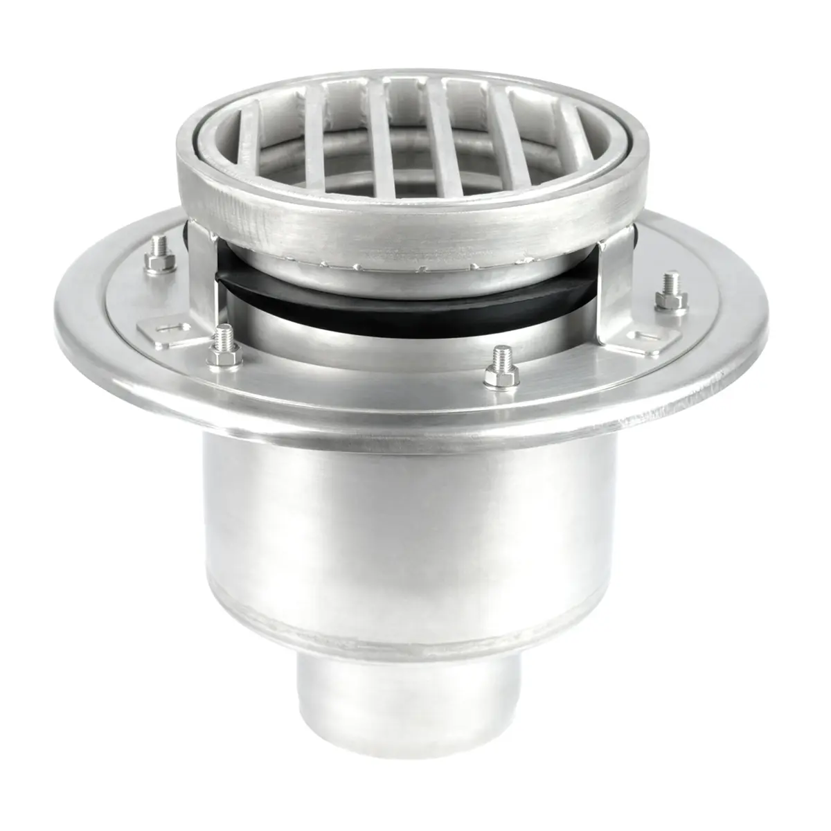 Dvoučástový kulatý podlahový odtok s žebříkovým krytem