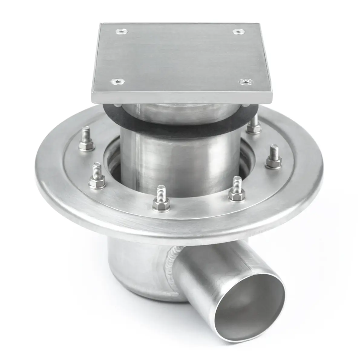 Boční dvoudílná nerezová revizní otevírací část s krycí deskou