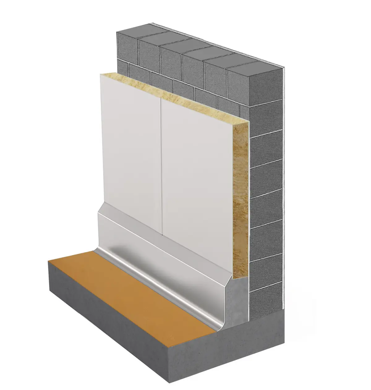 Jednoduchý nerezový stěnový sokl